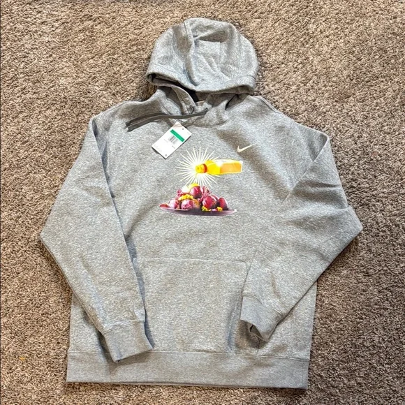 Grey Nike Hoodie - Mustard on the Beet - Picture 1 of 2